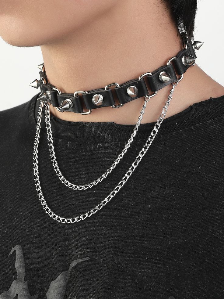 Men With Choker, Punk Choker Men, Mens Choker, Men Wearing Chokers, Choker Men, Chokers For Men, Male Choker, Chain Collar, Chain Jewelry