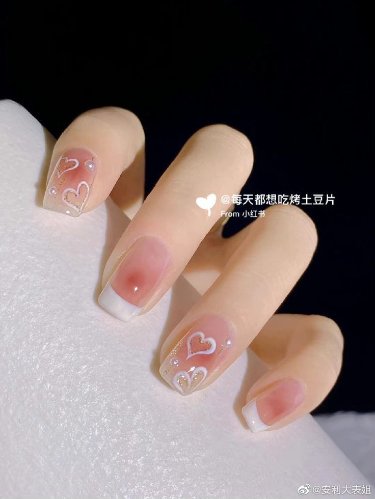 Nail Art Inspo, Korean Nail Art, Asian Nails, Blush Nails, Really Cute Nails, Soft Nails, Kawaii Nails, Minimalist Nails, Pretty Acrylic Nails