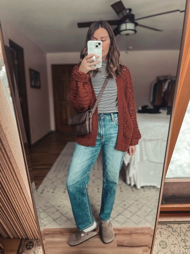 Cozy and Comfy Outfit Round-Up – Marissa Wears an Outfit Cognac Clogs Outfit, Cozy Clogs Outfit, Cozy Fit Winter Cardigan For Layering, Cozy Oversized Cardigan For Layering, Oversized Cozy Cardigan For Layering, Layered Outfits Fall, Thanksgiving Outfits, Slouchy Cozy Cardigan For Layering, Comfy Mom Outfits