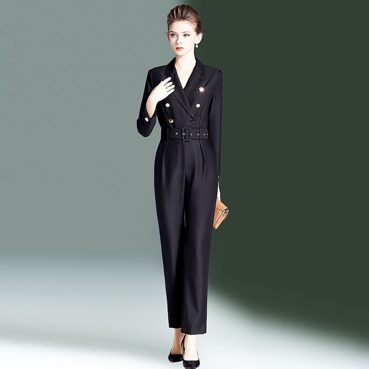 ❤Worn head-to-toe or mix-and-matched, our impeccably tailored woven set is a suiting essential you'll wear season after season. Design Details & Care ●Long sleeves ●Front button closure ●Polyester ●Machine wash, tumble dry ★★Please advise your Height and Weight, I will make sure you choose the right size. Formal Black Belted Jumpsuit, Elegant Double-breasted Button Closure Pantsuit, Chic Black Double Breasted Suit, Elegant Double-breasted Pantsuit With Buttons, Chic Black Double Breasted Suit With Long Sleeve, Elegant Spring Jumpsuits And Rompers With Belt Loops, Elegant Fall Pantsuit With Double-breasted Button, Chic Double-breasted Pantsuit With Long Sleeves, Elegant Fall Pantsuit With Double-breasted Fastening