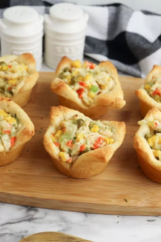 mini vegetable pot pies on a cutting board