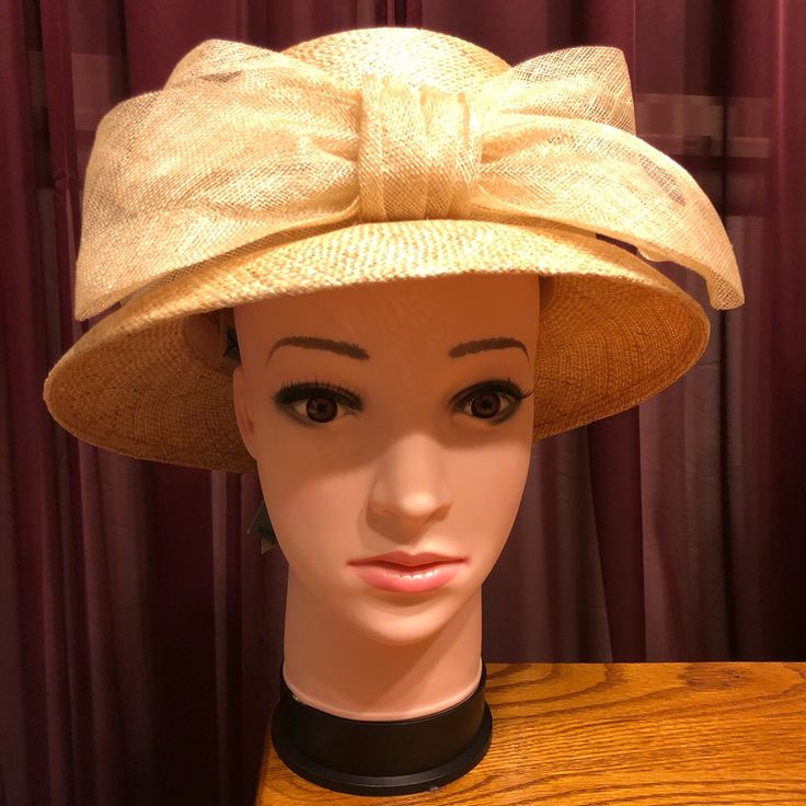 Betmar Hat. Never Used! Make Me An Offer Beige Cloche Hat For Vacation, Adjustable Chic Beige Cloche Hat, Chic Adjustable Beige Cloche Hat, Chic Beige Adjustable Cloche Hat, Beige Mini Hats For Church In Summer, Beige Church Hat For Spring, Spring Beige Hat For Church, Beige Sun Hat For Church In Spring, Summer Beige Mini Hats For Church