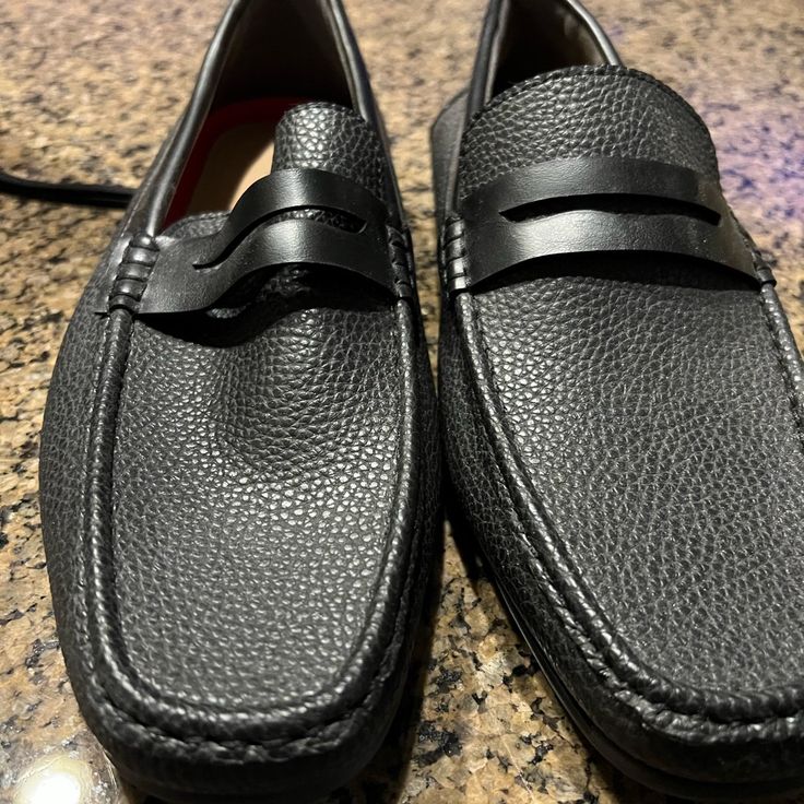 Size 12 Never Worn Henry Ferrera Loafers. These Loafers Are Soft And Comfortable. Great For Summertime And Early Fall. Black Flat Heel Moccasins For Business, Black Loafers With Textured Sole For Business Casual, Black Textured Sole Loafers For Business Casual, Black Plain Toe Loafers For Spring, Black Plain Toe Moccasins For Office, Black Slip-ons With Textured Sole For Business Casual, Business Casual Black Slip-ons With Textured Sole, Black Slip-on Moccasins With Removable Insole, Black Flat Heel Moccasins For Business Casual