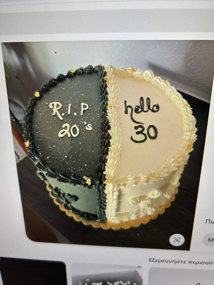 two cakes in the shape of hearts with writing on them