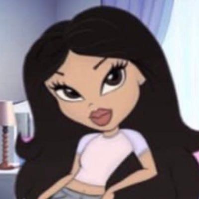 Bratz Dolls Aesthetic Cartoon, Cute Memes Profile Icon, Cartoon Profile Pics Girly, Cute Profile For Tiktok, Pink Aesthetic Pfp Instagram, Black Hair Profile Picture Cartoon, Cartoon Moods Aesthetic, Brunette Profile Picture Cartoon, Bratz Aesthetic Profile Pic