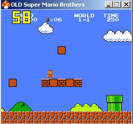 an old - school video game with mario running