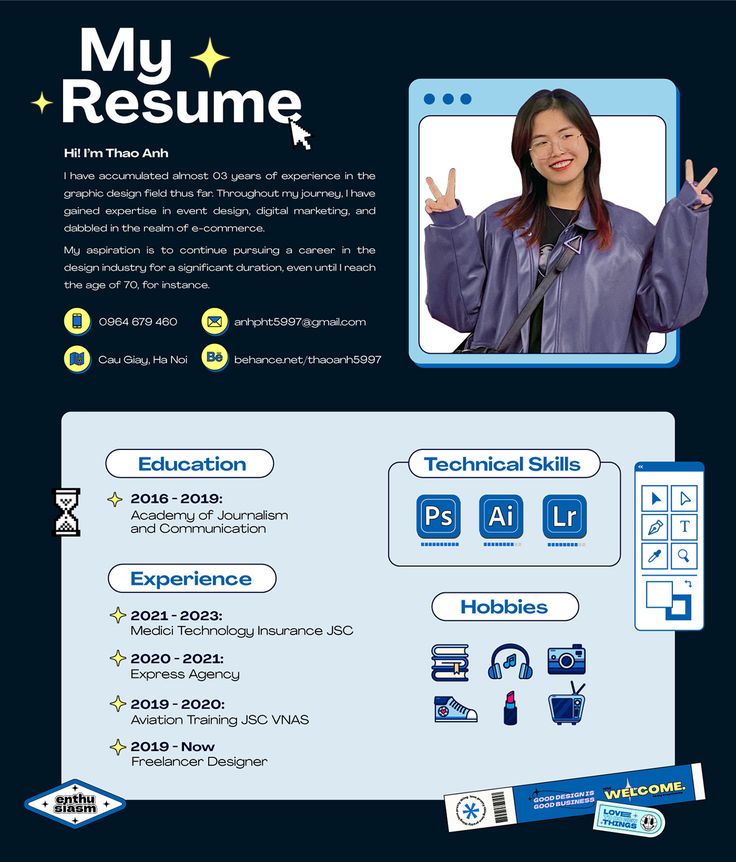 the resume is designed to look like a woman with an embellishment on her face