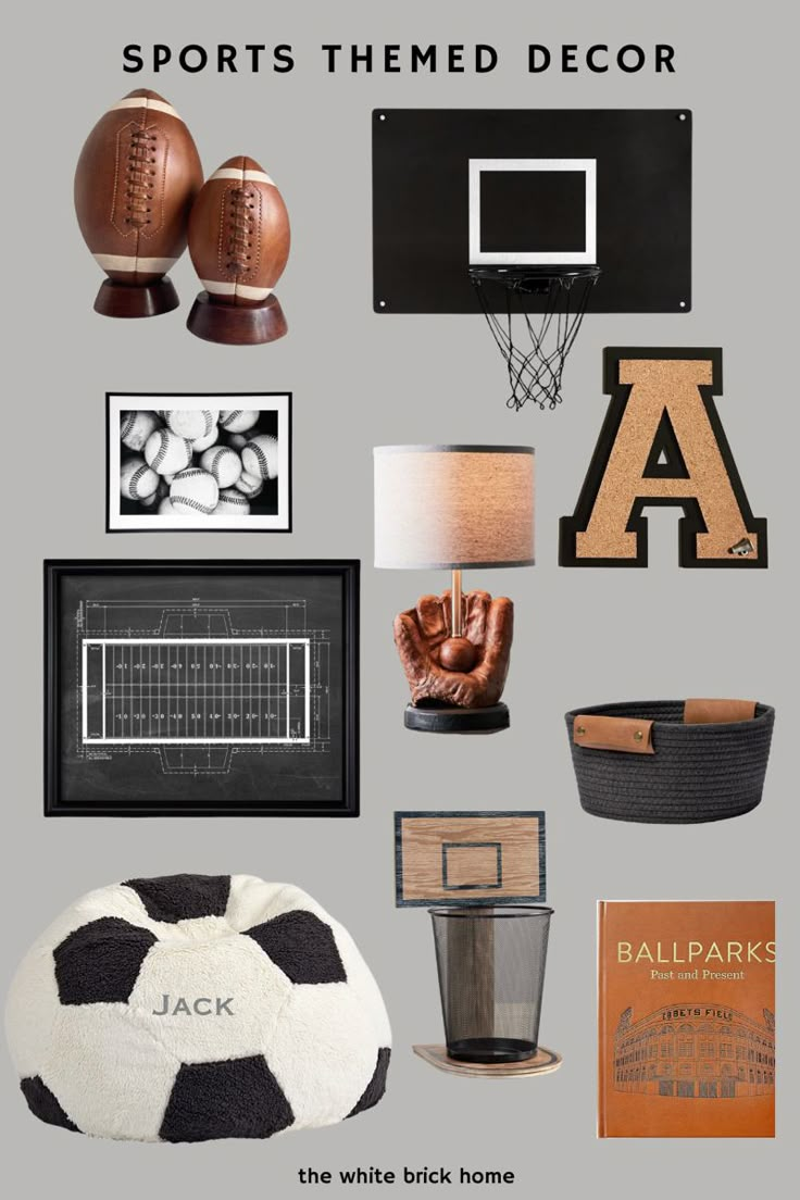 Sports bedroom theme. Decor for a boys bedroom that is sports themed. Basketball room decor. Football theme bedroom decor. Dark and moody boy bedroom that is sports themed. Football bedroom ideas. Bedroom ideas for a boy. Teen bedroom boy ideas for a sports bedroom. Baseball Table, Sports Themed Bedroom, Sports Room Boys, Boy Sports Bedroom, Basketball Bedroom, Kids Sports Room, Sports Bedroom, Football Bedroom, Baseball Bedroom