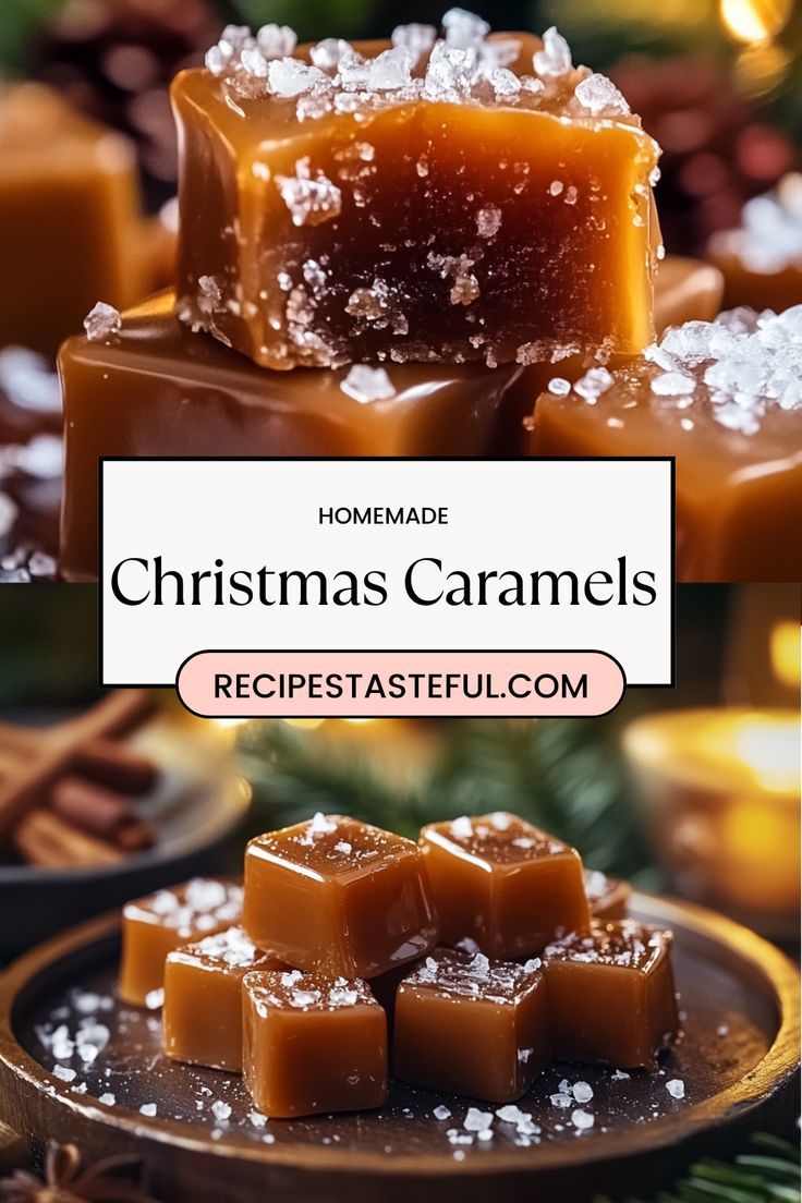 **Homemade Christmas Caramels** are rich, buttery, and melt-in-your-mouth delicious! Made with simple ingredients like sugar, butter, cream, and vanilla, these homemade caramels are soft and chewy, with a perfect balance of sweetness. Wrapped in wax paper for a classic touch, they make the perfect holiday gift, party favor, or sweet treat to enjoy with family and friends. Microwave Caramels Recipe, Old Fashion Toffee Recipe, The Best Homemade Carmels, No Fail Caramels, Homemade Christmas Caramels, Homemade Christmas Carmels, Wrapped Caramel Recipes, Chocolate Covered Salted Caramels, Handmade Farmhouse Caramels