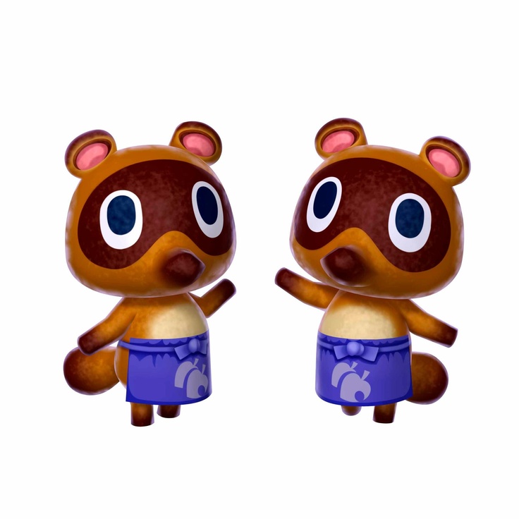 an animal crossing game character is standing next to each other