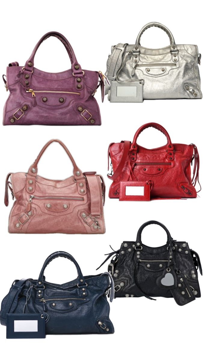 Balenciaga city bags famous Inside My Bag, Girly Bags, Pretty Bags, City Bag, Purple Bags, Red Outfit, Balenciaga City Bag, Black Rose, Rose Pink