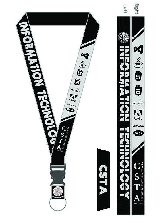 a lanyard strap with the words, national television station on it and two flags