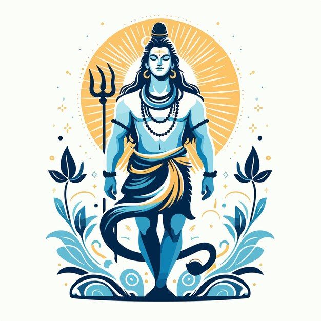 the avatar of lord rama is depicted in this graphic art style, with blue and yellow colors