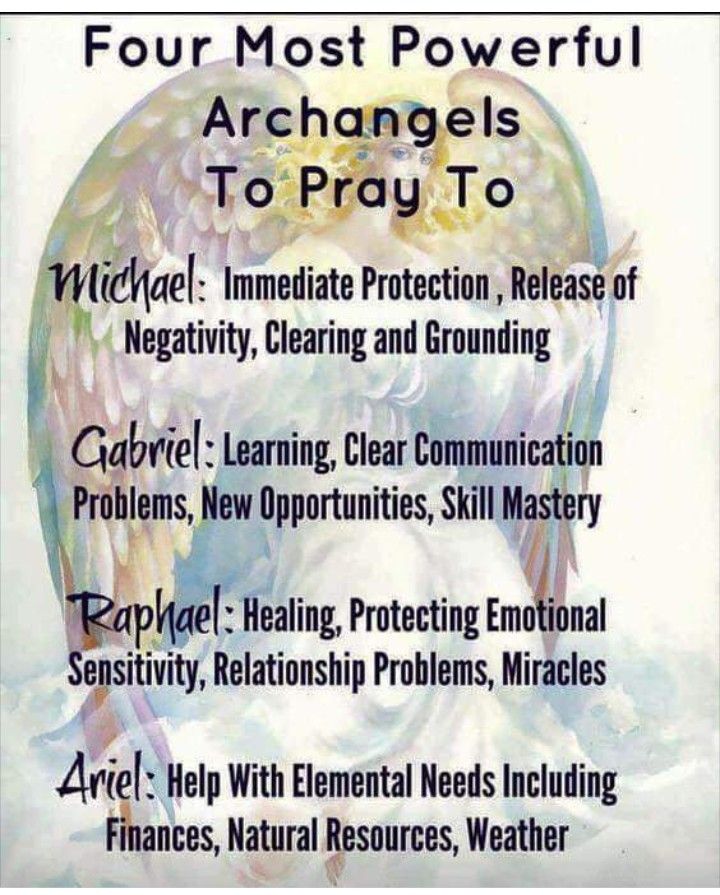 the four most powerful archanels to pray to - poster with angel and text