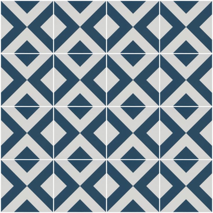 a blue and white tile pattern with diagonals in the middle, which is very similar to