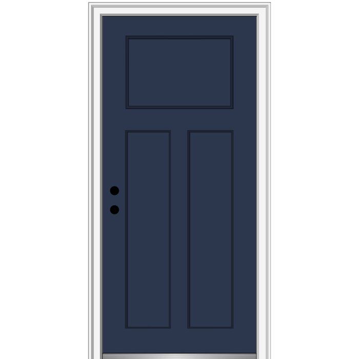 a blue door on a white background