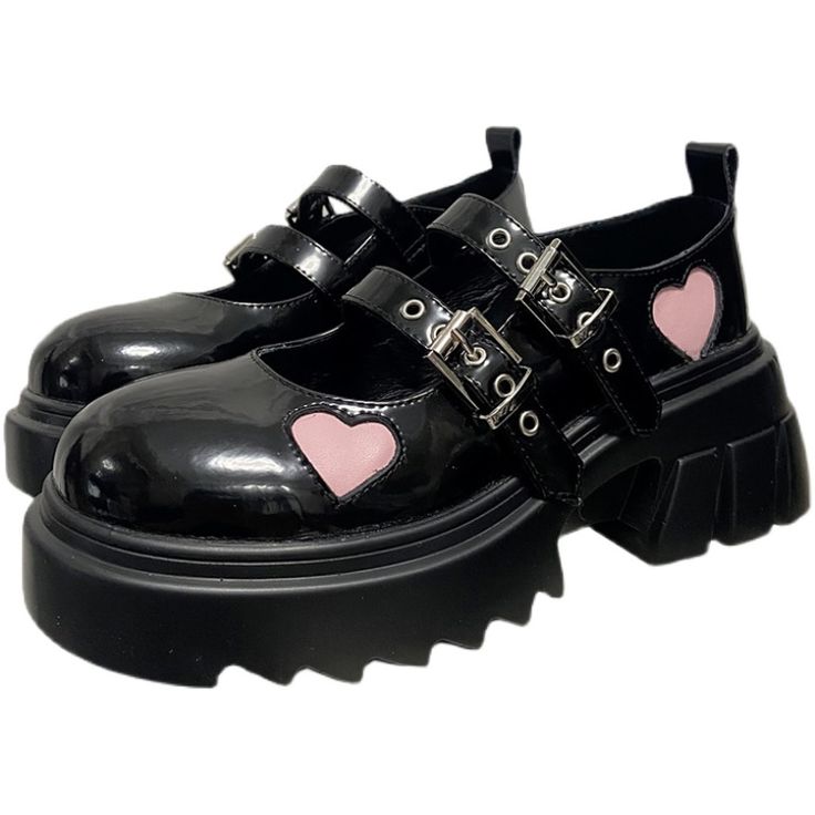 Size 			34 			35 			36 			37 			38 			39 			40 		 		 			Foot Length 			22 			22.5 			23 			23.5 			24 			24.5 			25 		 		 			Heel 			5.3 			5.3 			5.3 			5.3 			5.3 			5.3 			5.3 Boots Goth, Y2k Heels, Gothic Boots, Egirl Clothes, Kawaii Goth, Fashion Inspiration Board, Love Hearts, Pink Love, Vintage Shoes