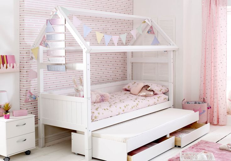 Thuka Nordic Playhouse 2 Bed Frame Fun Bed, Playhouse Bed, Kids Single Beds, House Beds For Kids, Trundle Mattress, House Frame Bed, Theme Beds, Single Bed Frame, House Beds