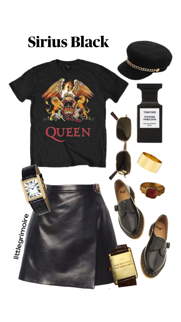 #outfitinspo #harrypotter #marauders Black Summer Outfits, Street Style Fall Winter, Rocker Girl, Outfits Polyvore, Summer Attire, Fashion Days, Sirius Black, All Black Outfit, Tshirt Outfits