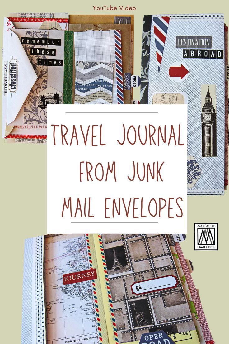 travel journal from junk mail envelopes with the title'travel journal from junk mail envelopes '