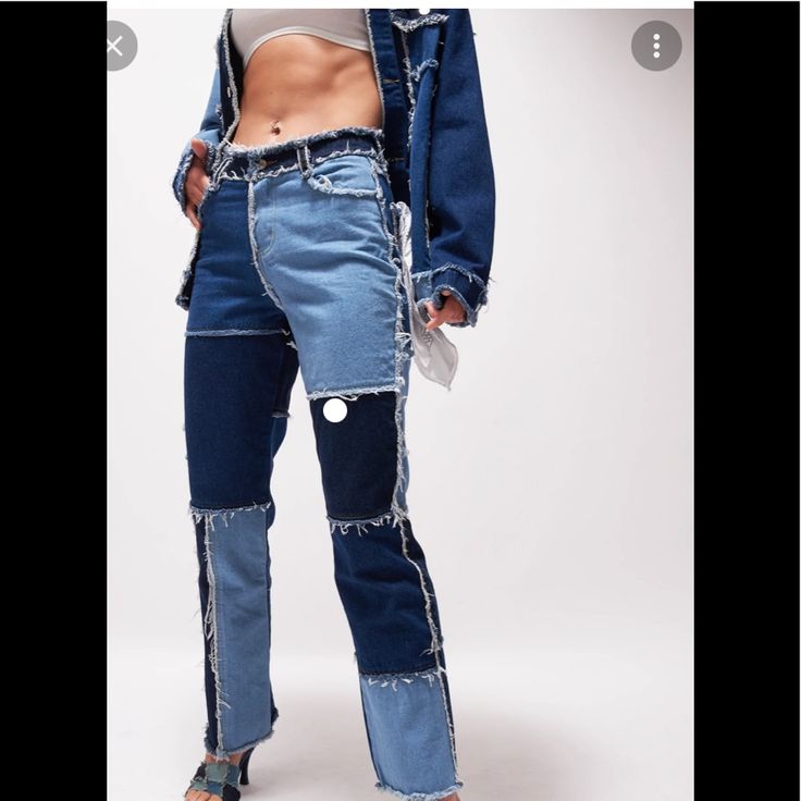 New With Tags Attached No Flaws Jeans Women High Waist, Wide Leg Pants Jeans, Pencil Trousers, Patchwork Pants, Vintage Pencil, Hip Hop Jeans, Trendy Denim, Jaded London, Patchwork Jeans