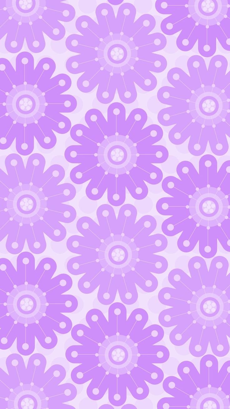 a purple and white flower pattern on a light pink background, with small circles in the center