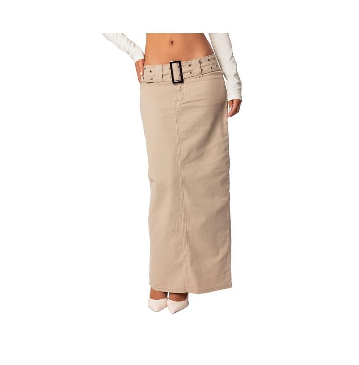 in stock Casual Beige Bottoms With Belt, Casual Beige Maxi Bottoms, Chic Spring Belted Denim Skirt, Chic Belted Denim Skirt For Spring, Chic Spring Denim Skirt With Belt, Casual High Waist Skirt With Belt Detail, Casual High-waist Skirt With Belt Detail, Chic Belted Maxi Skirt For Spring, Spring Chic Belted Maxi Skirt