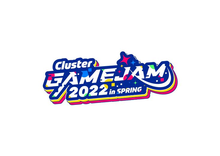 the logo for cluster game jam 2012 in spring, with stars and stripes on it