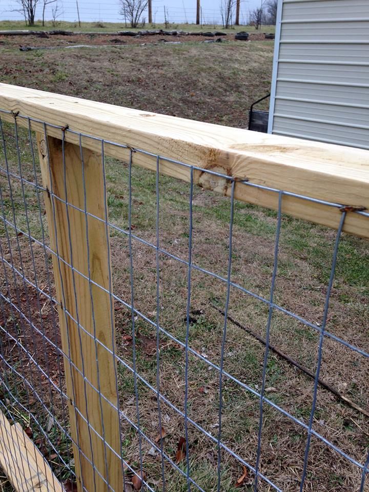 the fence is made of wood and wire