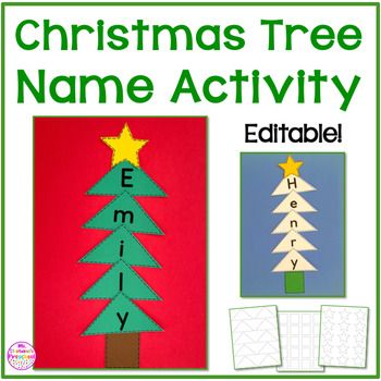 christmas tree name activity for kids