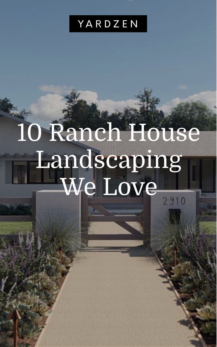 Ranch House Landscaping in 10 Unique Styles Landscape Ideas Front Yard Ranch, Modern Ranch Style Homes Exterior, Landscape Ideas For Small Backyard, Ranch Home Landscaping, Ranch Landscaping Ideas, Landscape Ideas Architecture, Ranch Exterior Remodel, Ranch House Landscaping, Ideas Around Trees