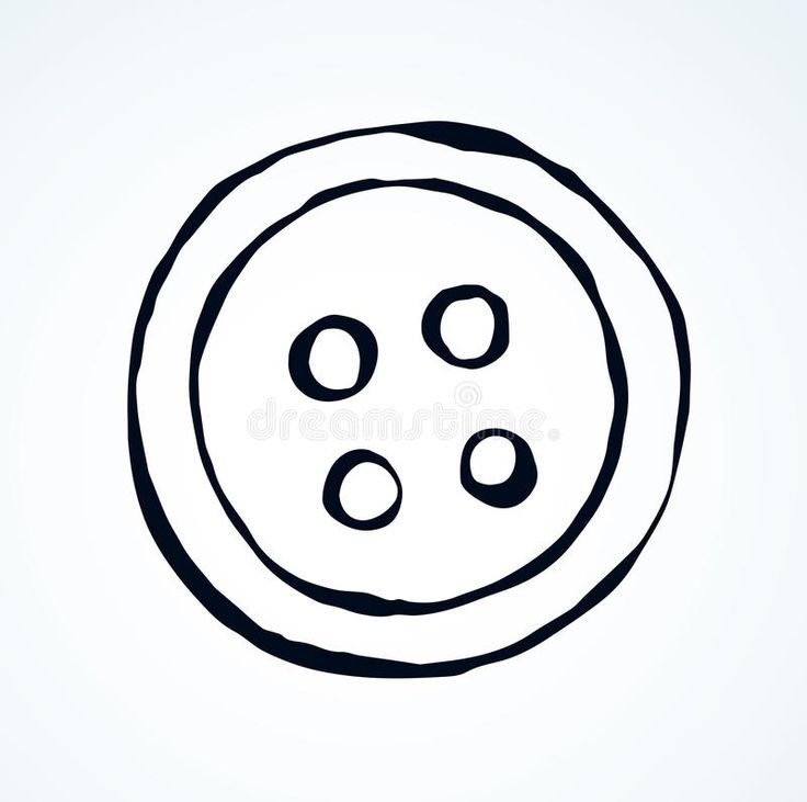 a black and white drawing of a button with four buttons on the inside of it