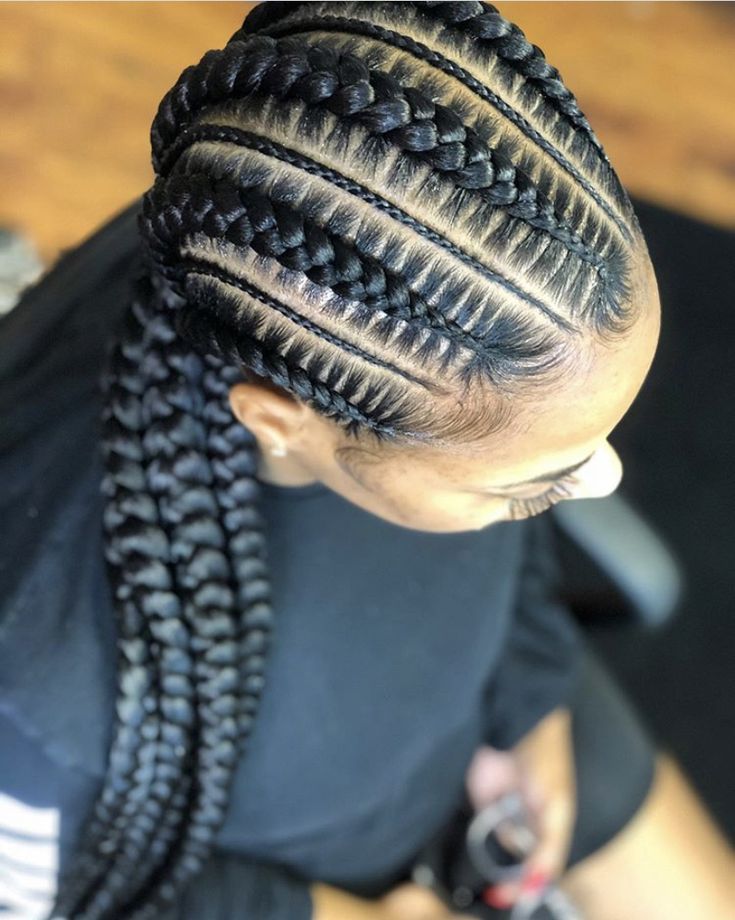 Big And Small Straight Back Cornrows, Big Conrows Lines, Big All Back Cornrows Hairstyles, Stitches Braids For Black Women, Latest Conrows Lines For Black Women, Big Conrows Lines And Braids, Feed In Cornrow Hairstyles, Backline Hairstyle Braids, 6 Big Braids