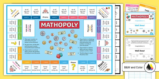 a game board with numbers and symbols for the word mathopophy on it