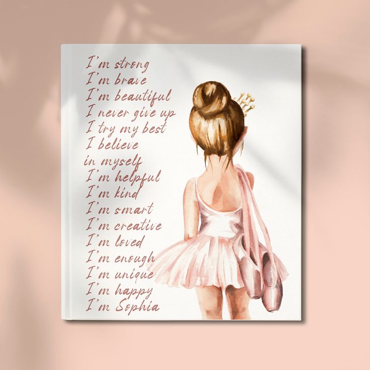 Welcome to Alexa's WallArtWorld! Personalized Name Ballerina Canvas Wall Art, Daily Affirmation Wall Art, Blush Pink Ballerina Nursery Decor, Soft Watercolor Ballet Decor Uplift any room's decor with art that's printed on top-quality canvas gallery wraps.  Each wrap is made with finely textured, artist-grade cotton substrate which consistently reproduces your image in outstanding clarity and detail.  Available in multiple sizes. .: 100% cotton fabric (400gsm) .: Depth canvas (1.25″) .: Closed MD Ballerina Nursery Decor, Ballerina Bedroom, Ballet Room, Ballerina Room, Ballet Decor, Ballerina Nursery, Affirmation Wall Art, Affirmation Wall, Ballerina Doll