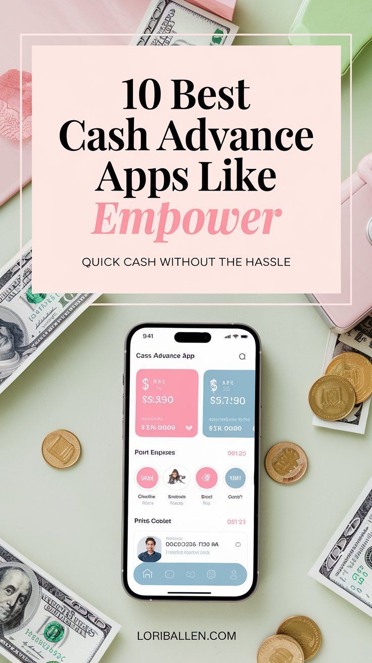 cash and money with the words 10 best cash advance apps like empover