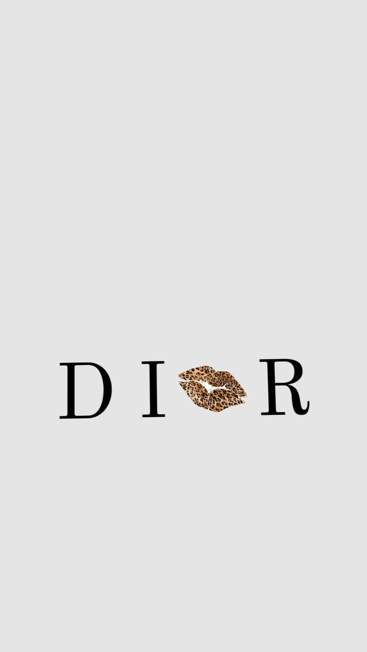 the word dior written in black and gold on a white background with a leopard print