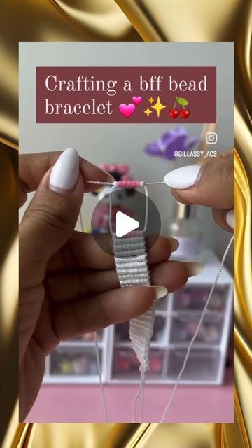 someone is holding an object in their hand with the caption crafting a bff bead bracelet