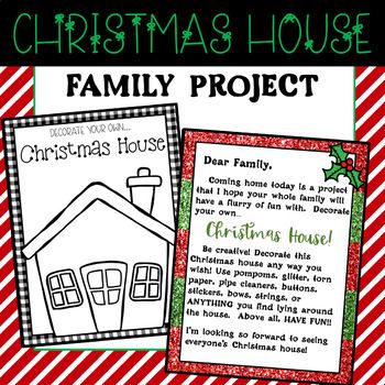 a christmas house project for kids to do on the holiday season, with text overlaying it