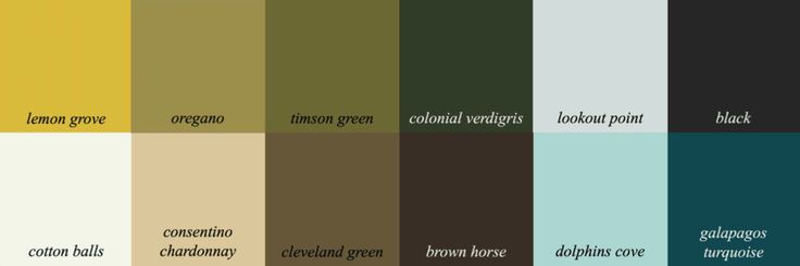 the color scheme for different shades of brown, green, and blue is shown in this image