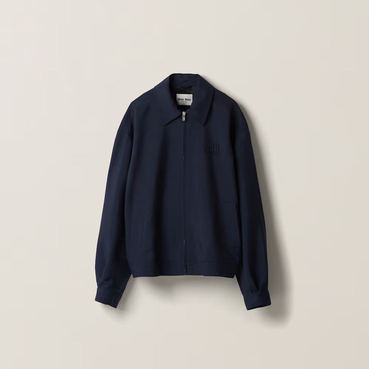 Navy Mohair Blouson Jacket | Miu Miu Blouson Jacket, Luxury Women, Coats Jackets Women, Miu Miu, Online Boutique, Designing Women, Casual Style, Shirt Style, Coats For Women