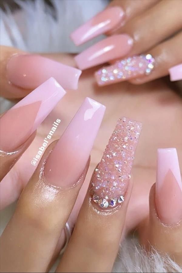 Light Pink Acrylic Nails, Light Pink Nails, Long Acrylic Nail Designs, Ombre Acrylic Nails, Cute Acrylic Nail Designs, Long Acrylic Nails Coffin, Acrylic Nails Coffin Pink, Acrylic Nails Coffin Short, Summer Acrylic Nails