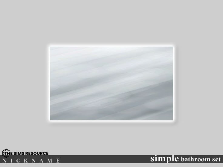 an image of a white square frame on a gray background with the text simple bathroom set