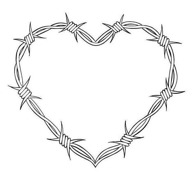 a heart made up of barbed wire