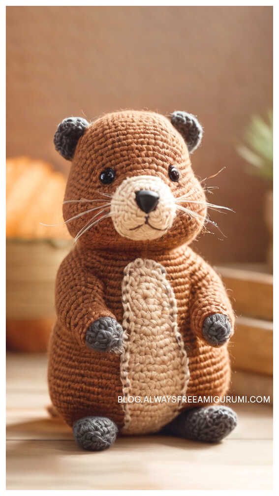 a crocheted stuffed animal sitting on top of a wooden table