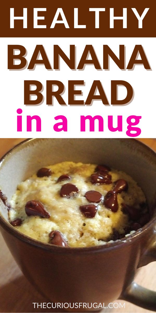 the healthy banana bread mug cake is ready to be eaten