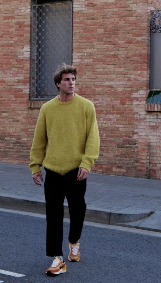 Crewneck Sweater Outfit Men, Oversized Crewneck Outfit Men, Men Turtleneck Outfits, Turtle Neck Outfit Men, Turtleneck Outfit Men, Oversized Sweater Men, Shetland Sweater, Winter Outfits Men Streetwear, Mens Fits