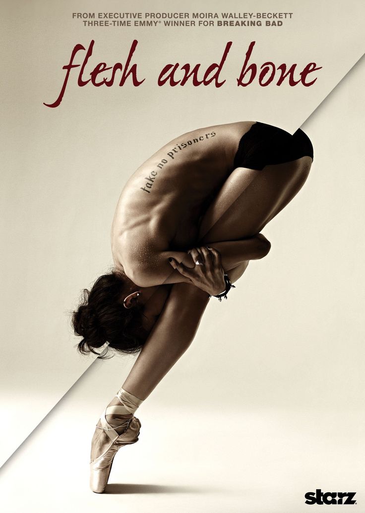 the dvd cover for flesh and bone features a woman doing a handstand on one leg