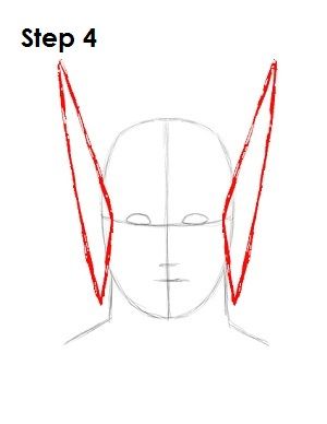 the step by step instructions to draw a cartoon character's head