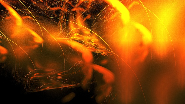 an abstract photograph of orange and yellow lights